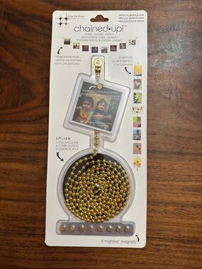 chained•up! Gold Magnetic Ball Chain Photo Display